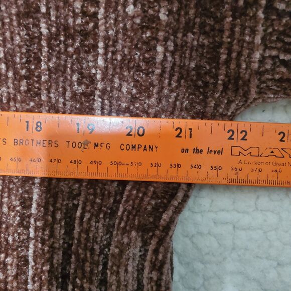 Brown~Velour~Ribbed~Long Sleeved~Half Zipper~Short~Sweater~Pink Rose~Size Medium - Picture 10 of 12